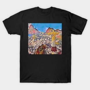 Rio de janeiro colorful painting oil style design T-Shirt